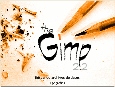 Pantalla de inicio de Gimp 2.2