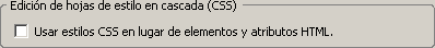 Desmarcar la utilización de CSS