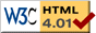 Icono de página HTML 4.01 validada por W3C