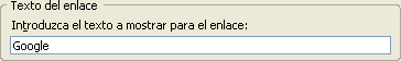 Zona para indicar el texto que soporta el vínculo