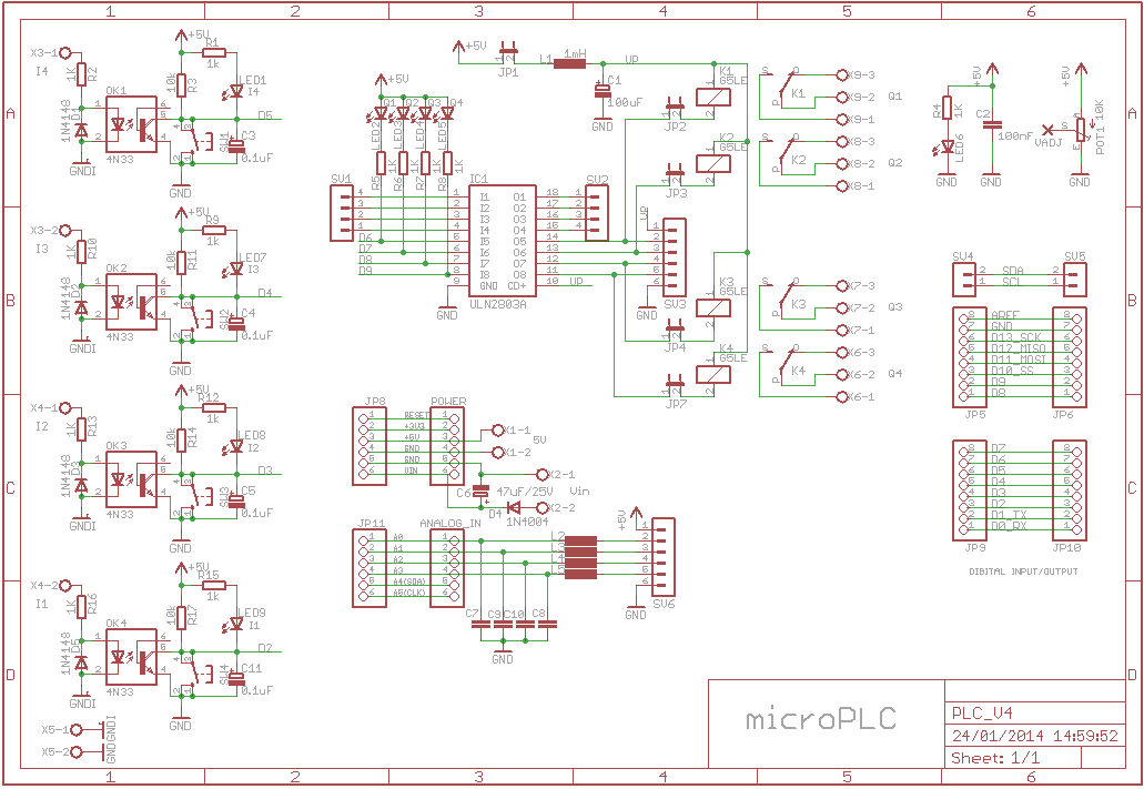 Esquema del micro PLC para arduino