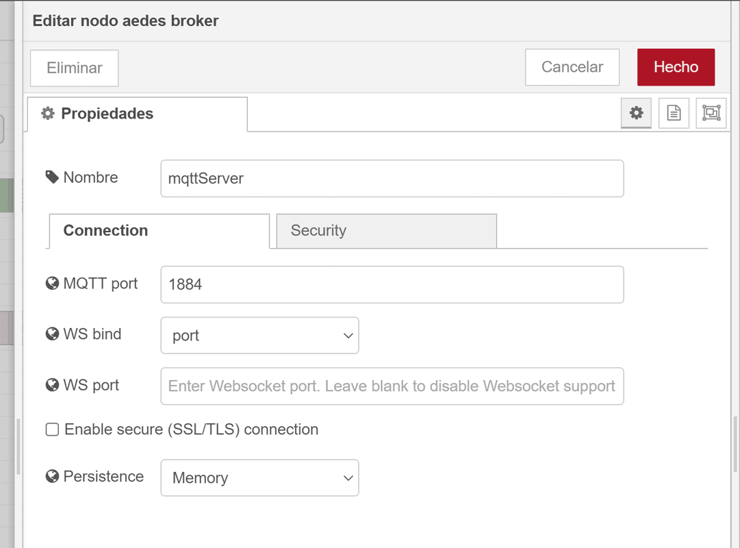 Node-Red mqtt server