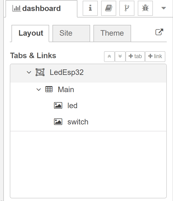 Node-Red dashboard Tabs Links