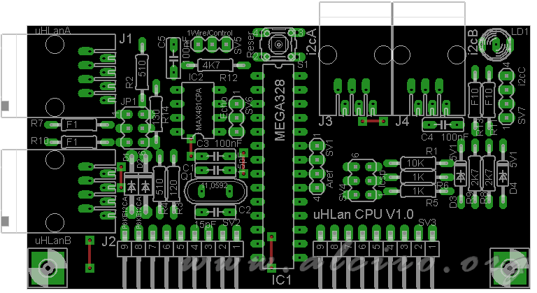 PCB uHLan CPU V1.0 TOP
