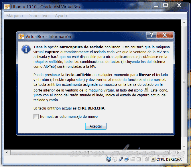 Ubuntu 10.10, pantalla de inicio