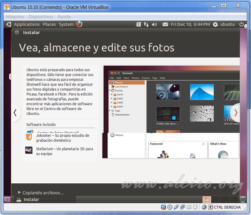 Ubuntu 10.10, proceso de instalación